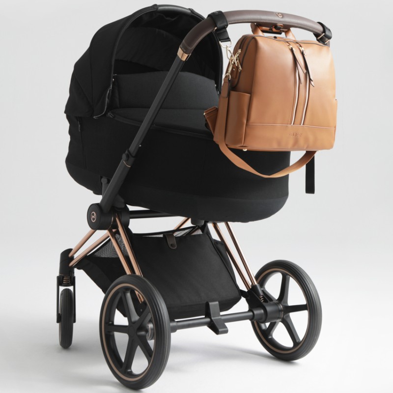 joissy-mini-torba-plecak-do-wozka-dla-mamy-camel-kamelowy-na-wozku