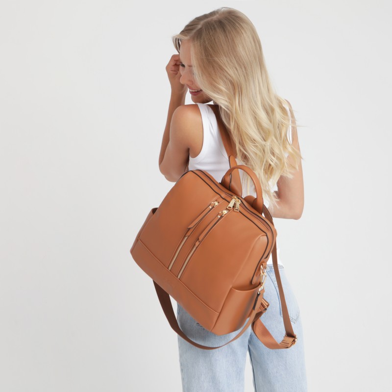 joissy-mini-torba-plecak-do-wozka-dla-mamy-camel-kamelowy-na-modelce-4