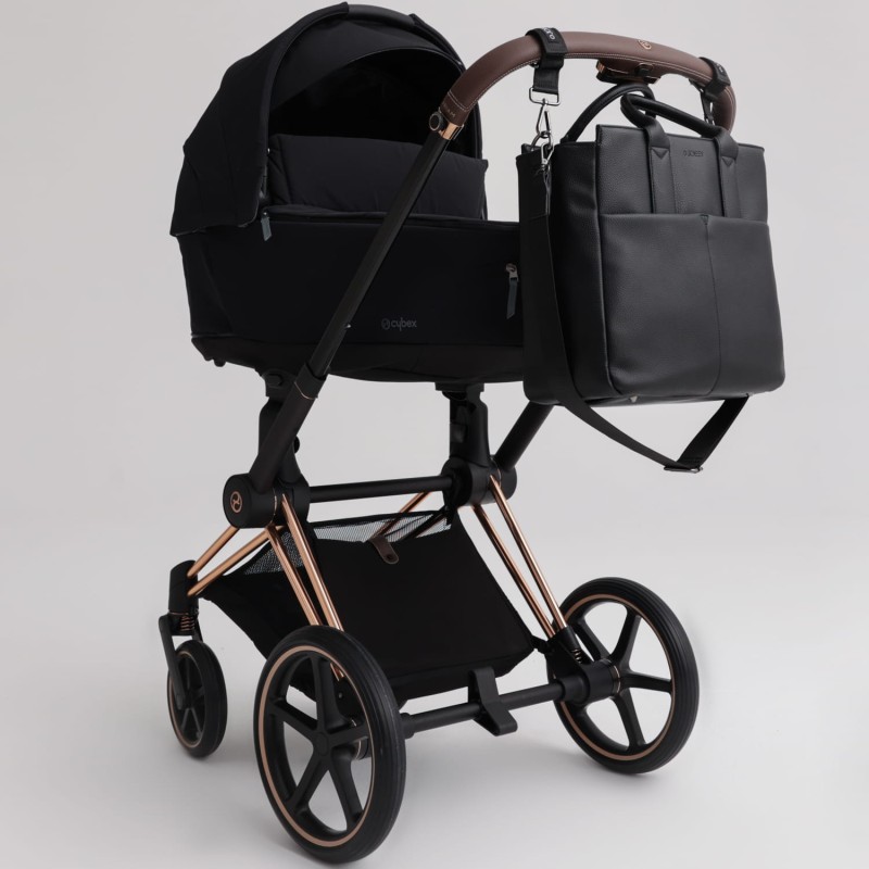 joissy-torba-dla-mamy-torba-do-wózka-gina-black-gun-metal-na wózku.jpg