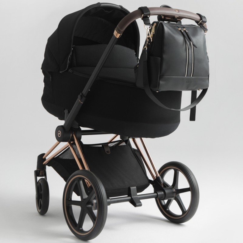 joissy-mini-torba-plecak-do-wozka-dla-mamy-black-czarny-na-wozku